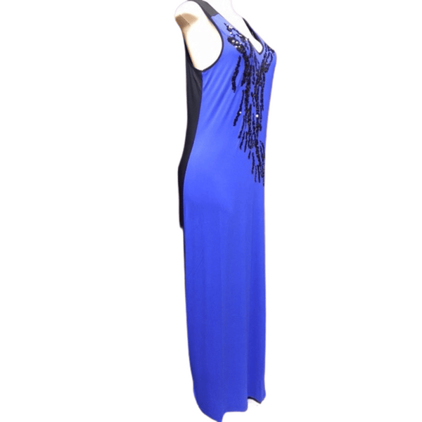 Branded 2 Tone Sequins Front V Neck Long Dress 6 Pack (Size: S-M-L-XL, 1-2-2-1)