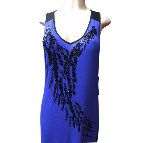 Branded 2 Tone Sequins Front V Neck Long Dress 6 Pack (Size: S-M-L-XL, 1-2-2-1)