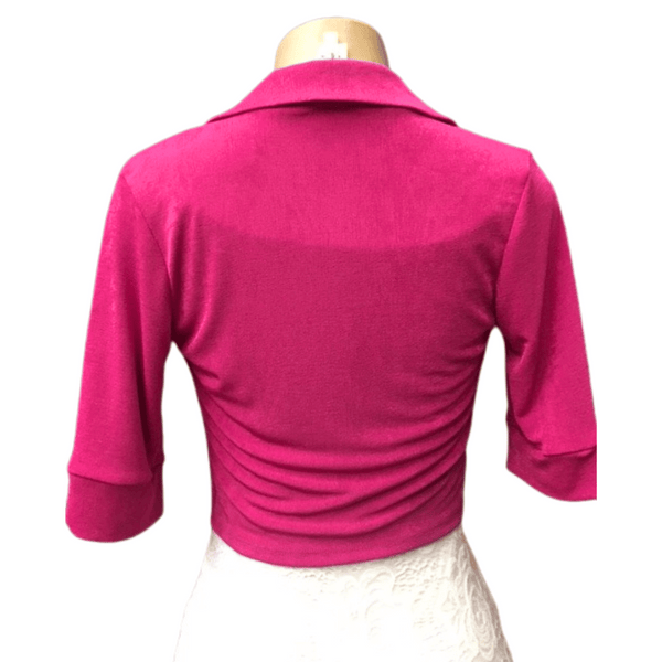 Tie Front Bolero Blouse 6 Pack Assorted Colors (Size: S-M-L, 2-2-2)