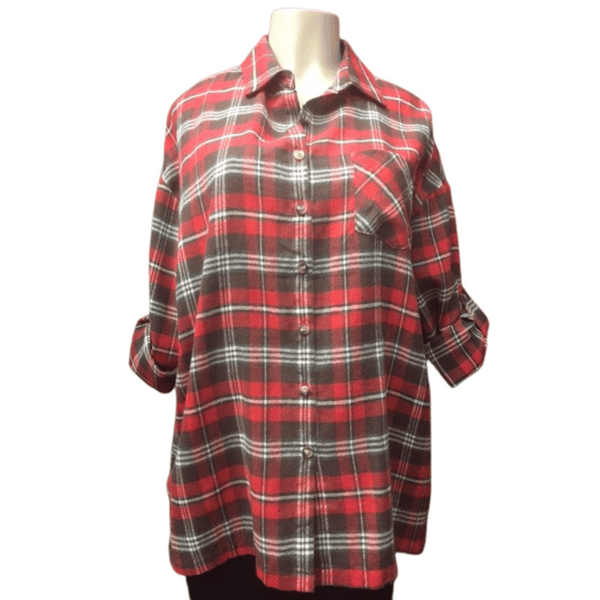 Oversized Plaid Shirt 3 Pack (Size: S-M-L, 1-1-1)