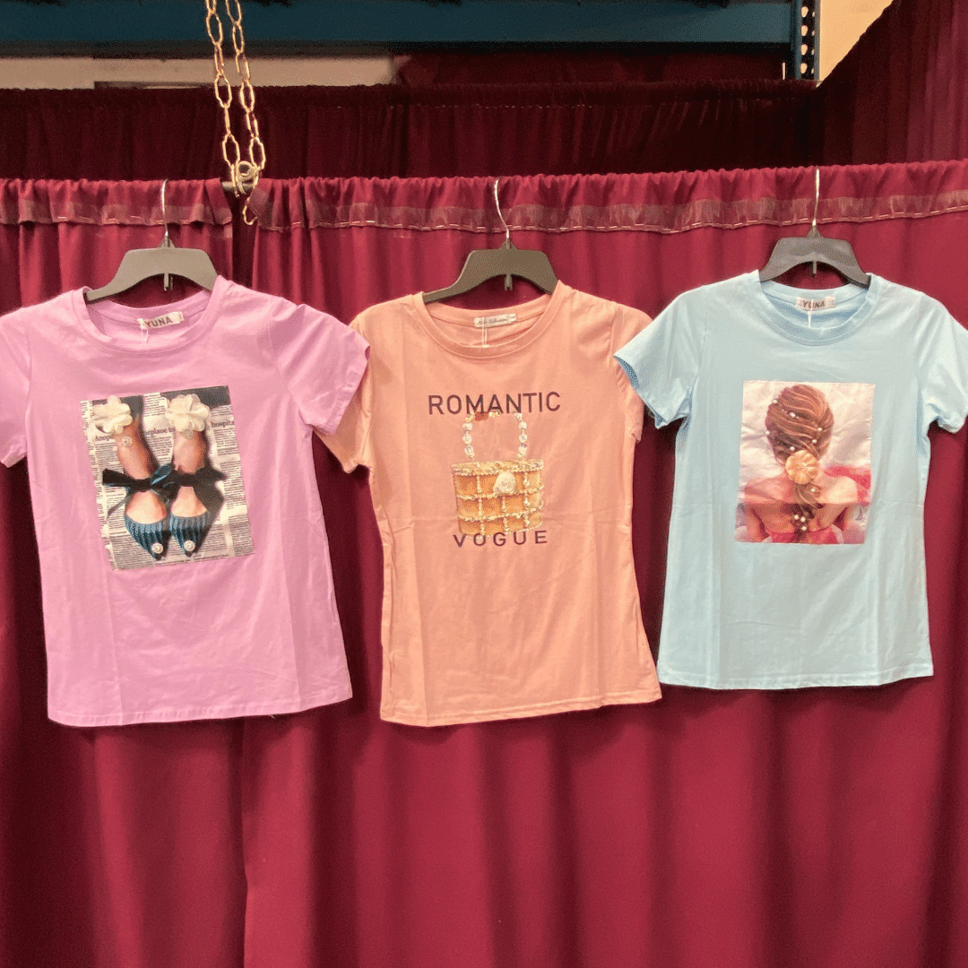 Women's Embellished T-Shirts 6 Pack (S/M-L/XL, 3-3)