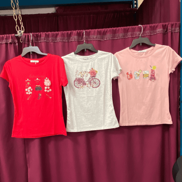 Women's Embellished T-Shirts 6 Pack (S/M-L/XL, 3-3)