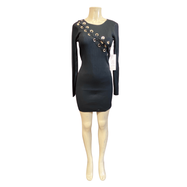 Grommets Accent Sweater Dress Long Sleeve Dress 6 Pack (S-M-L-XL, 1-2-2-1)