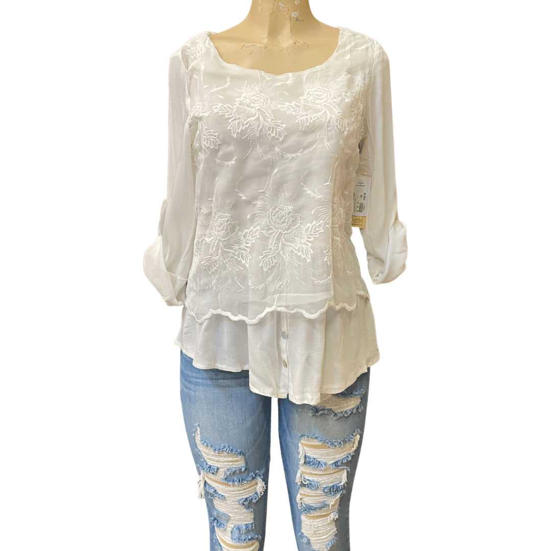 Boutique Style Roll-up Sleeves Fashion Blouse  4 pack (Size S-M-L-XL , 1-1-1-1)  Tie-Dye