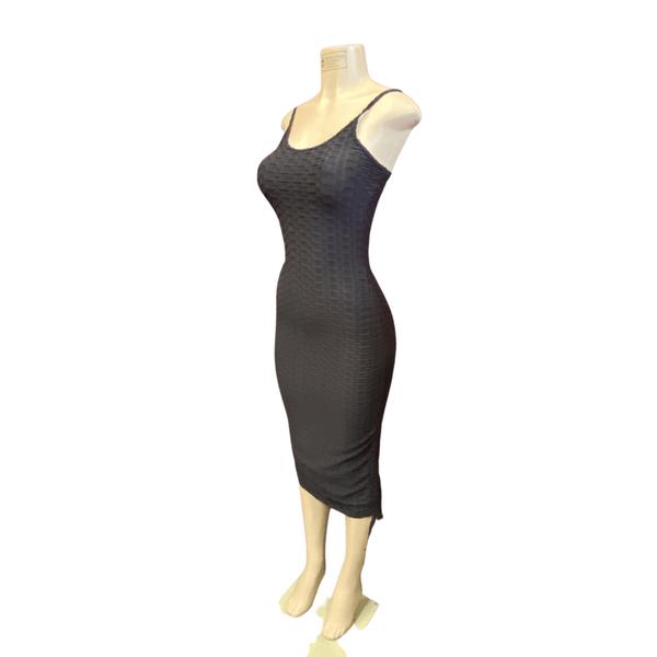 Pucker Material Long Dress with Pull Cinch Side 6 Pack Per Color (S-M-L-XL, 1-2-2-1)