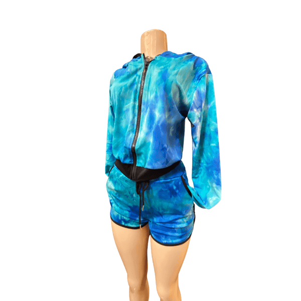 Two Piece Jacket and Short Set 6 Pack( Size: S/M-L/XL, 3-3)  Assorted Tie-dye