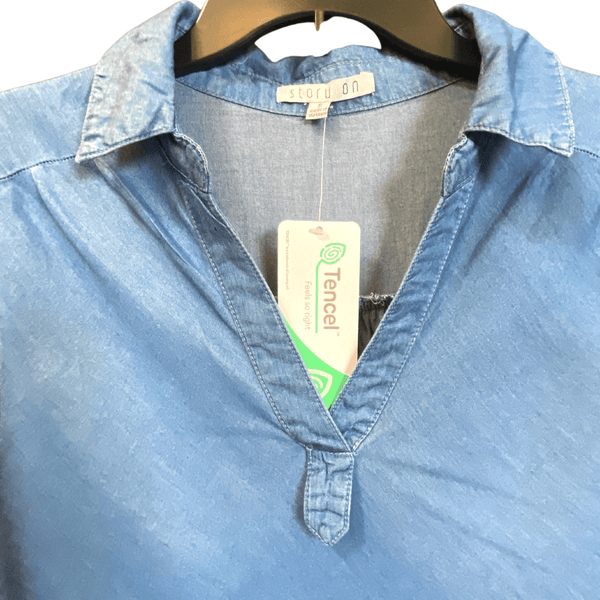 Light weight Denim Pull Over Top Blouses 6 Pack (S-M-L, 2-2-2)