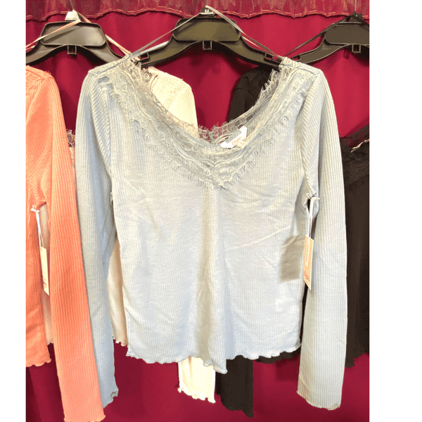 Branded Transitional Long Sleeve Top with Lace Trim 6 Pack (XS-S-M-L-XL-XXL, 1-1-1-1-1-1)