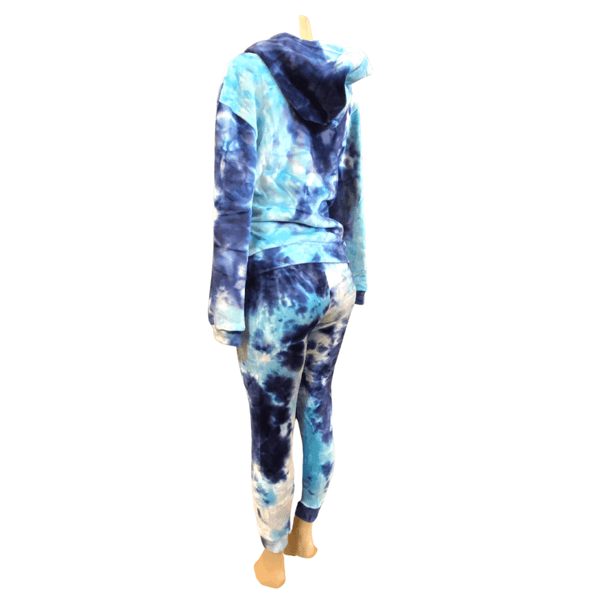 Tie-Dye Zip Front Soft Velour Set Hoodie Set 6 Pack Assorted Print (S/M-L/XL, 3-3)