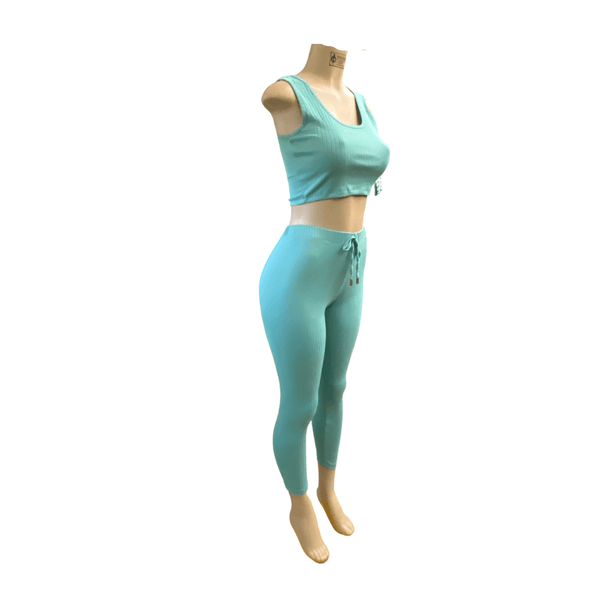 3 Pieces Ribbed Legging Lounge Set 6 Pack  (Size: S-M-L, 2-2-2)