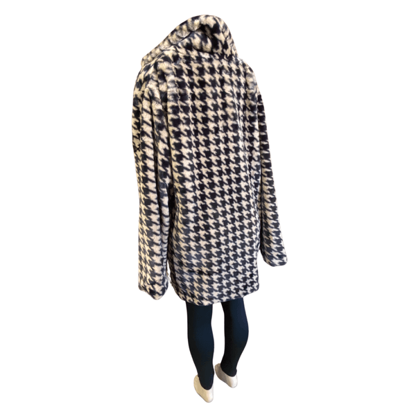 Hound Tooth Print Fluffy Jacket 6 Pack (S-M-L-XL, 1-2-2-1)