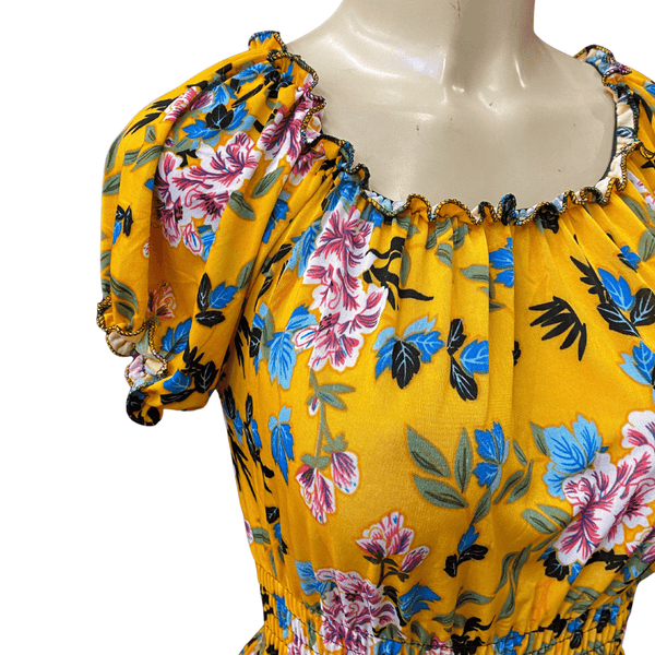 Floral Cinched Waist Spring/Summer Casual Dress 12 pack ( Size M-L ,4-4-4)