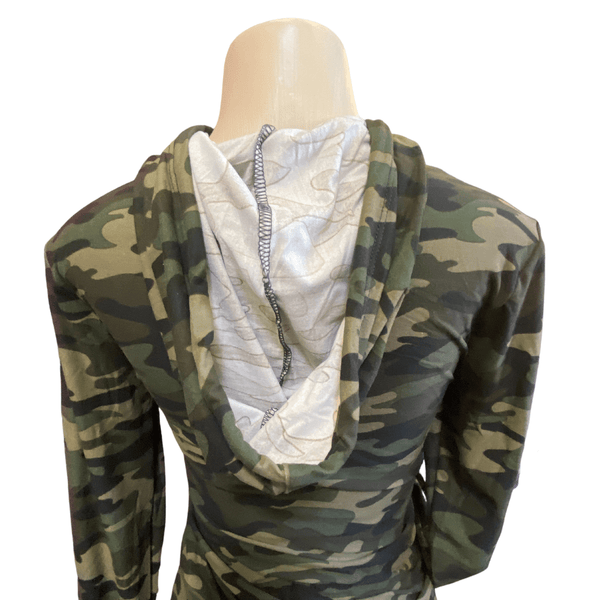 2 Piece Set Camo Pullover Hoodie Activewear w/ Pouch Pocket 6 Pack per Colors (S/M-L/XL, 3-3)