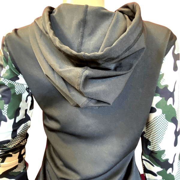 3 Piece Camo Highlight Hoodie Top with Zipper Pockets Activewear Set 8 Pack (S/M-X/XL, 4-4)