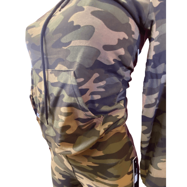 2 Piece Set Camo Pullover Hoodie Activewear w/ Pouch Pocket 6 Pack per Colors (S/M-L/XL, 3-3)