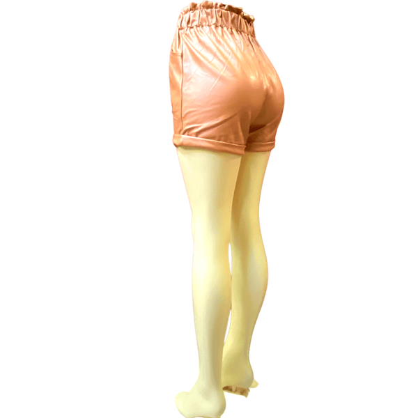 Leather Look High Waist Shorts 6 Pack per Color (S-M-L, 2-2-2)