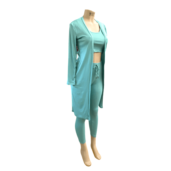 3 Pieces Ribbed Legging Lounge Set 6 Pack  (Size: S-M-L, 2-2-2)