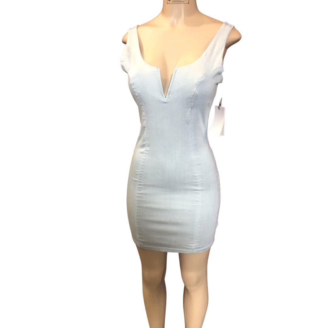 Body Con Denim Dress Great Stretch Fabric 3 Pack (Size: S-M-L, 1-1-1)