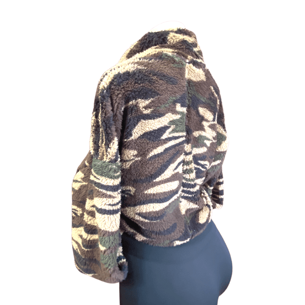 Quarter Zip Fashion Fluffy Top Front Pull String 6 per Style (S-M-L, 2-2-2)