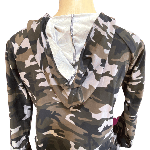 Camo 2 Piece Set Hoodie Side Stripes Activewear Set 6 Pack (S/M-L/XL. 3-3)