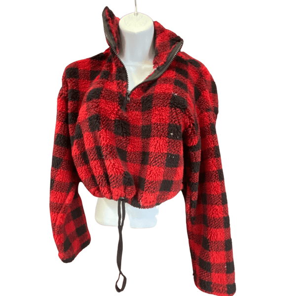 Quarter Zip Fashion Fluffy Top Front Pull String 6 per Style (S-M-L, 2-2-2)