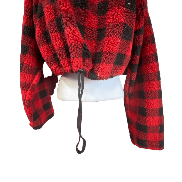 Quarter Zip Fashion Fluffy Top Front Pull String 6 per Style (S-M-L, 2-2-2)