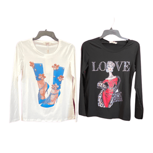 Long Sleeve Picture Top 12 Pack (S-M-L-XL, 1-1-1-1 per each color)