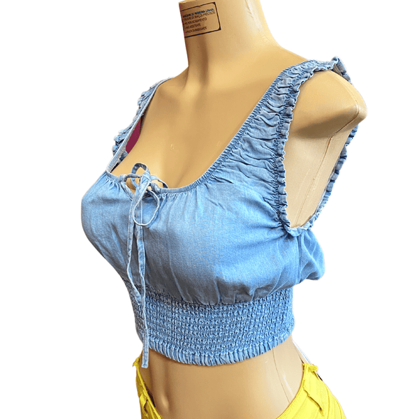 California Style Denim Top Blouses 3 Pack (S-M-L, 1-1-1)