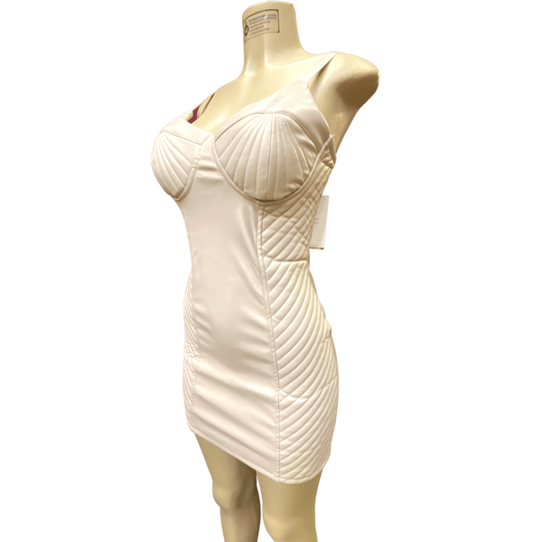 Leather Look Form Bodycon Fitting Dress 6 Pack per Color (S-M-L, 2-2-2)