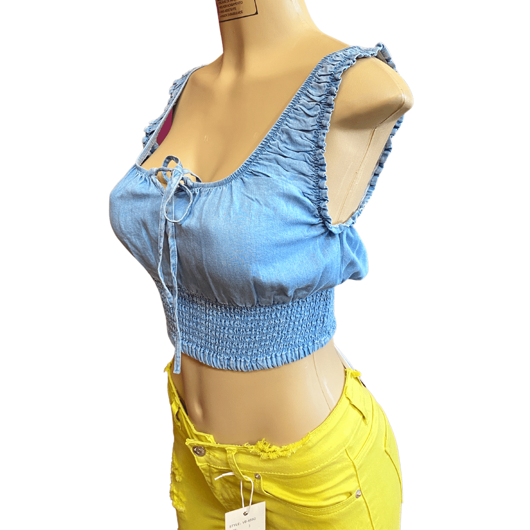California Style Denim Top Blouses 3 Pack (S-M-L, 1-1-1)