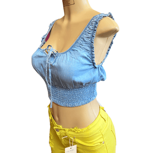 California Style Denim Top Blouses 3 Pack (S-M-L, 1-1-1)