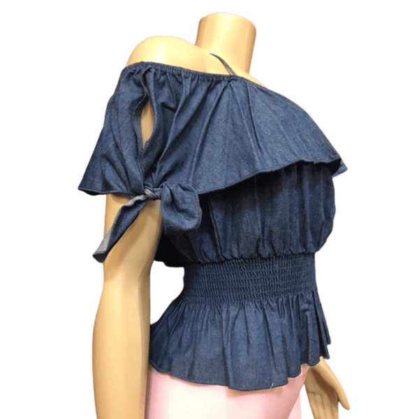 Denim Look Top 6 Pack (Size: S-M-L, 2-2-2)
