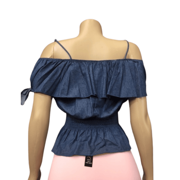 Denim Look Top 6 Pack (Size: S-M-L, 2-2-2)