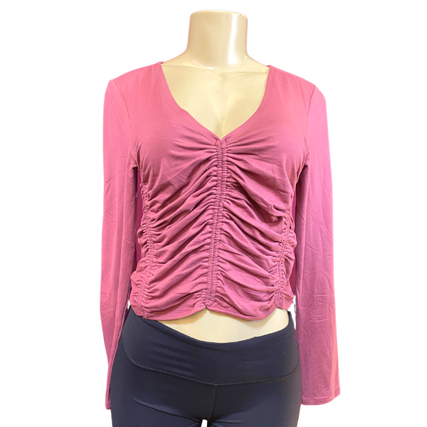 Cinched V-Neck Long Sleeve Top 5 Pack (XS-S-M-L-XL, 1-1-1-1-1)