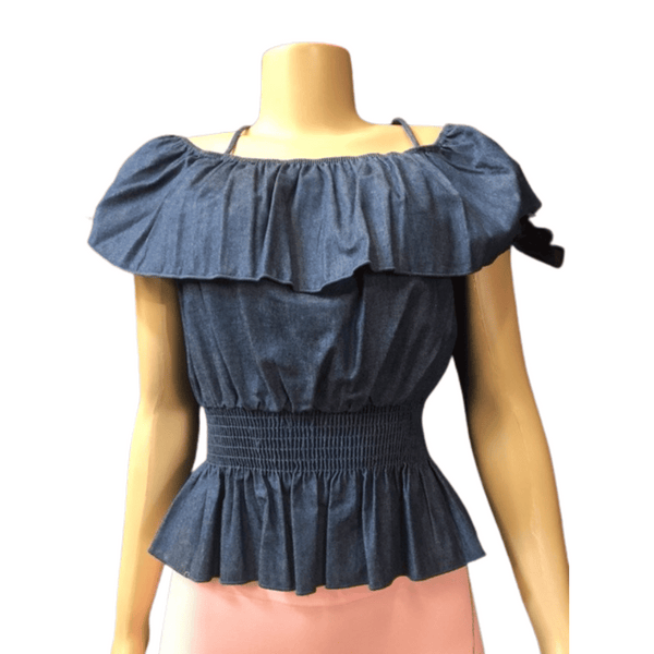 Denim Look Top 6 Pack (Size: S-M-L, 2-2-2)