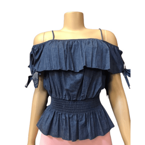 Denim Look Top 6 Pack (Size: S-M-L, 2-2-2)