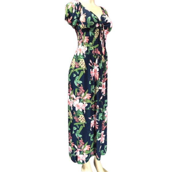 Short Sleeve Tie Cinched Front Floral Dress 6 Pack Assorted Colors (Size: S/M-L/XL, 3-3)