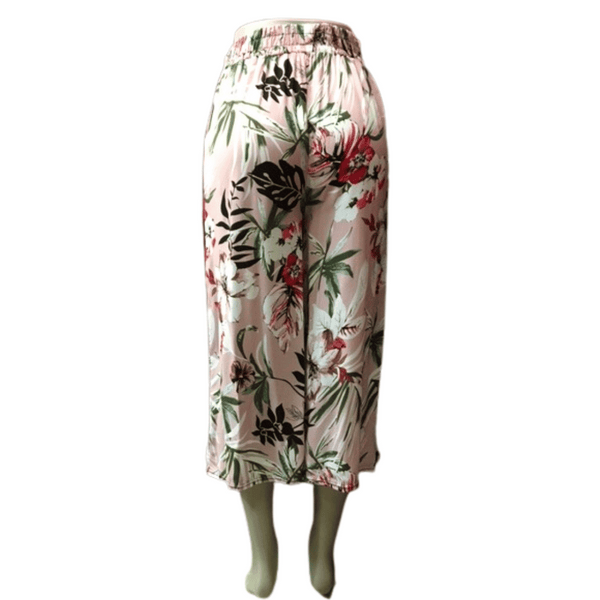 Elastic Waist 2 Pocket Floral Print Palazzo Capri 6 Pack Assorted Colors (Size: One Size Fits All)