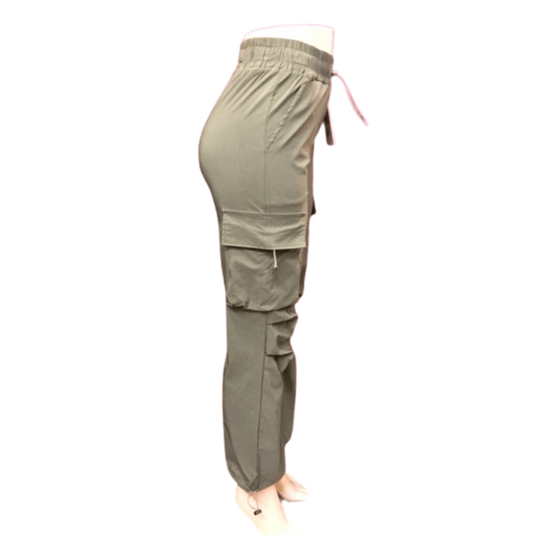 Spring Drawstrings Waist and Ankle Cargo Pant 6 Pack Assorted Colors (Size: S/M-L/XL, 3-3)