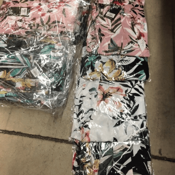 Elastic Waist 2 Pocket Floral Print Palazzo Capri 6 Pack Assorted Colors (Size: One Size Fits All)