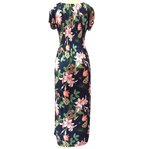 Short Sleeve Tie Cinched Front Floral Dress 6 Pack Assorted Colors (Size: S/M-L/XL, 3-3)