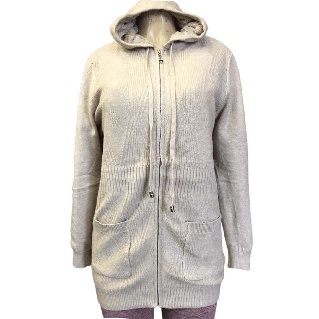 Fur Lined 2 Front Pocket Zipper Hoody Sweater 6 Pack Assorted Colors (Size: One Size Fits All)