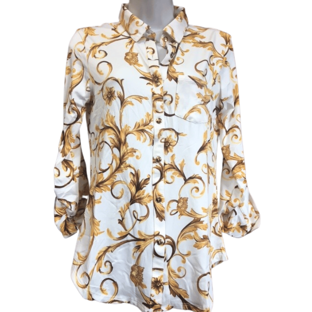 Scarf Print Blouse 6 Pack Per Color (Size: S-M-L-XL, 1-2-2-1)
