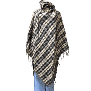 One Size Plaid Poncho 3 Pack (Size: One Size)