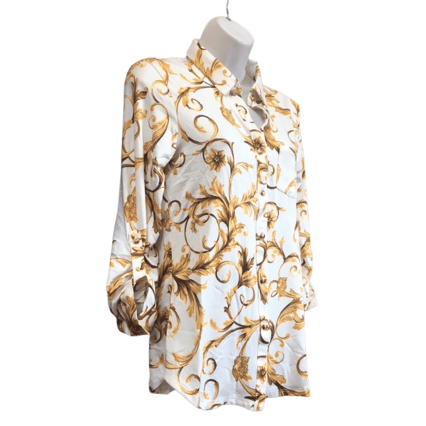 Scarf Print Blouse 6 Pack Per Color (Size: S-M-L-XL, 1-2-2-1)