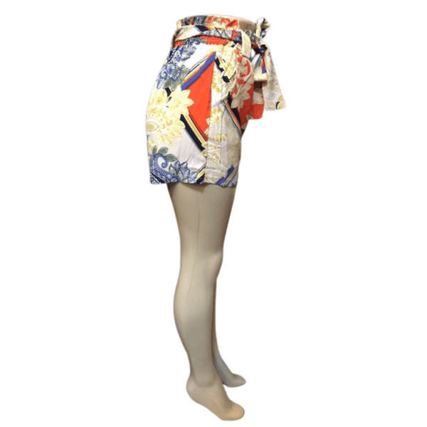 Cinched Waist Belted 2 Pockets Printed Shorts 6 Pack Assorted Colors (Size: S/M-L/XL, 3-3)