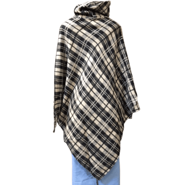 One Size Plaid Poncho 3 Pack (Size: One Size)