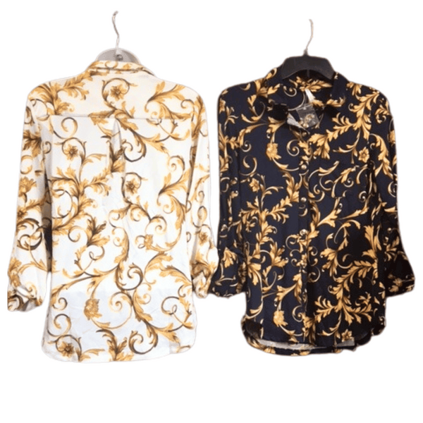 Scarf Print Blouse 6 Pack Per Color (Size: S-M-L-XL, 1-2-2-1)