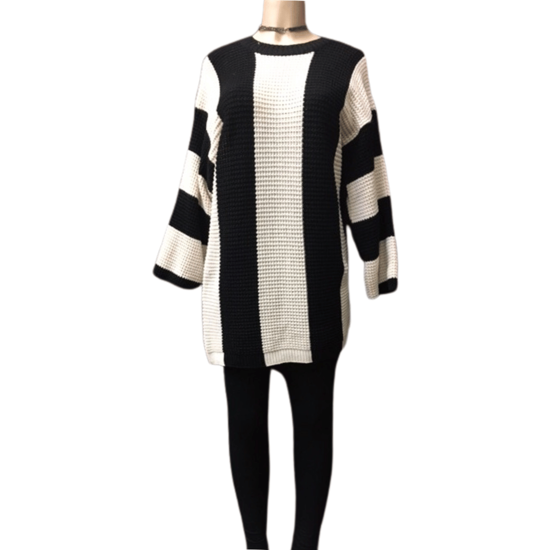 One Size Stripe Long Sweater 6 Pack Assorted Colors