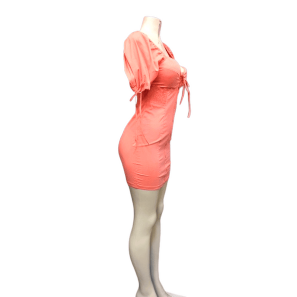 Side Cinched Button Front Dress 6 Pack Per Color (Size: S-M-L, 2-2-2)